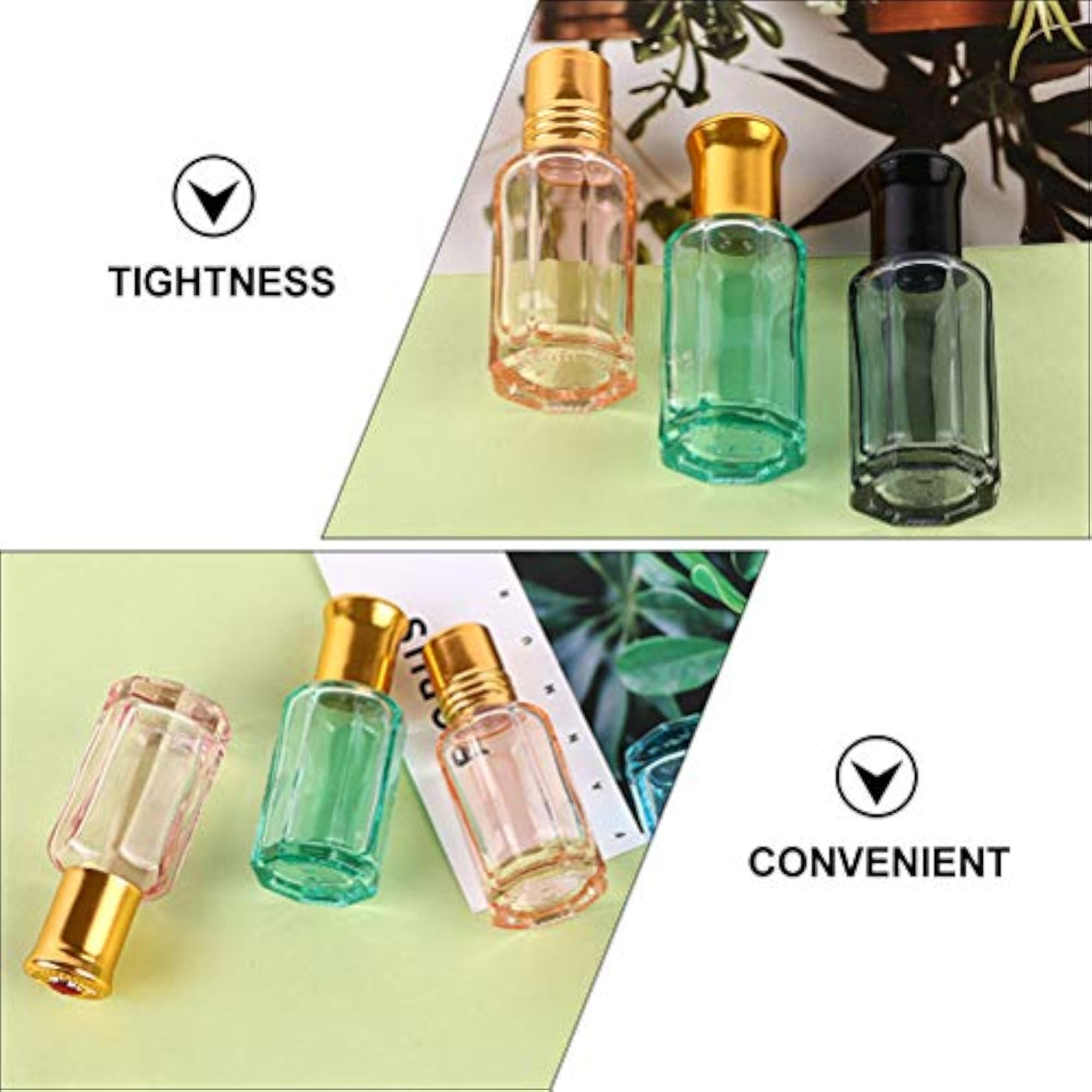 6pcs 6ml Refillable Essential Oil Roller Ball Bottles